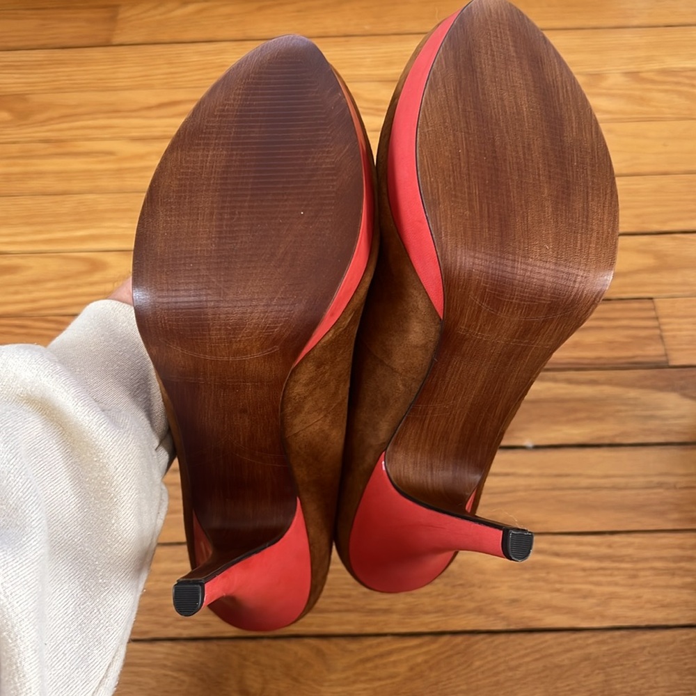 Enzo Angiolini Brown and Red Women's Heels - Picture 5 of 6